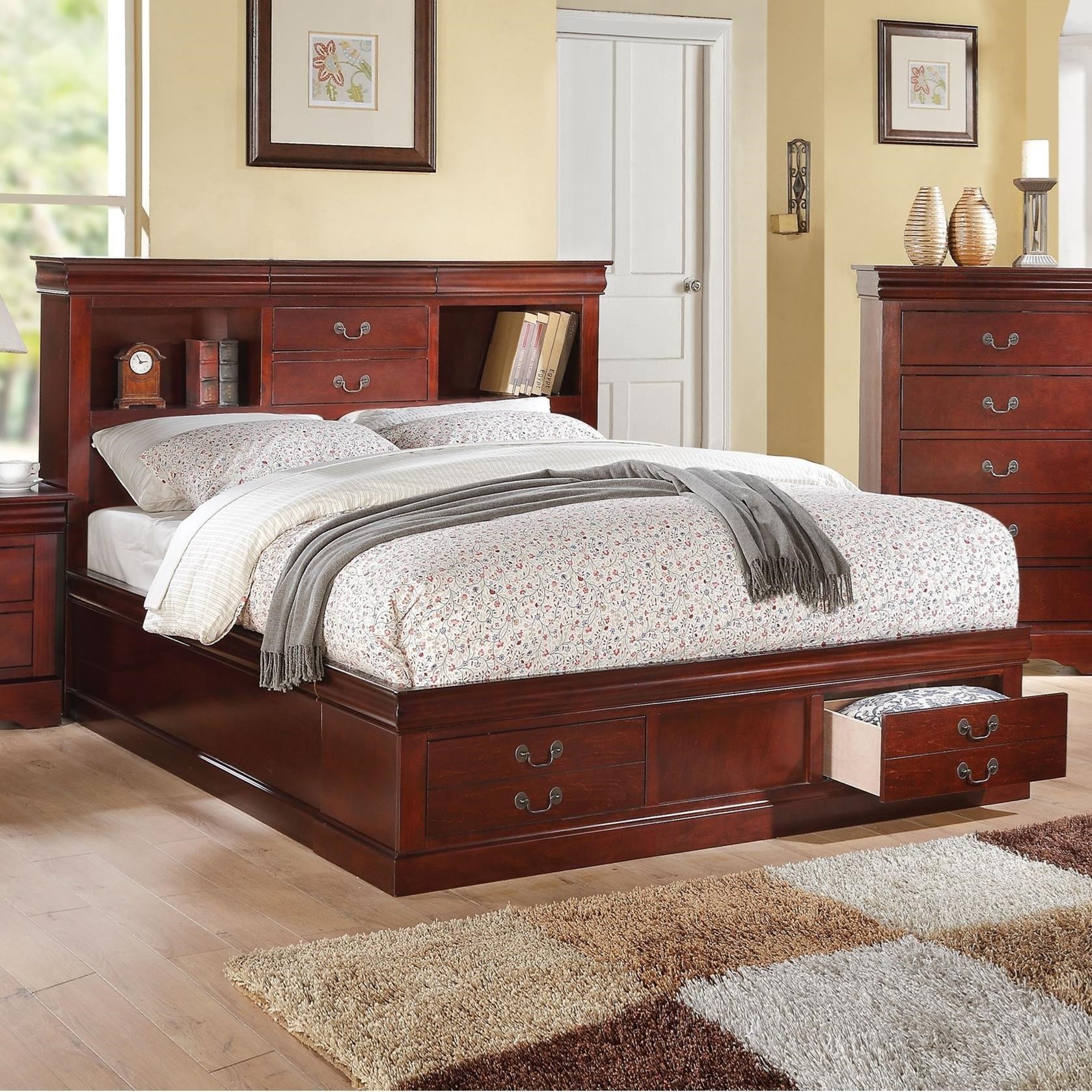 Acme louis philippe iii queen bed with storage new arrivals